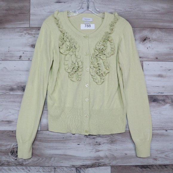 Van Heusen* Women's Long Sleeve Button Down Ribbed Collarless Ballet Neck~ Small - Picture 1 of 13